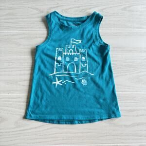 Cat & Jack Toddler Girls Sand Castle Graphic Sleeveless Tank Top Size 4T